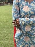 Rang-e-Saheli blue floral co-ord full look