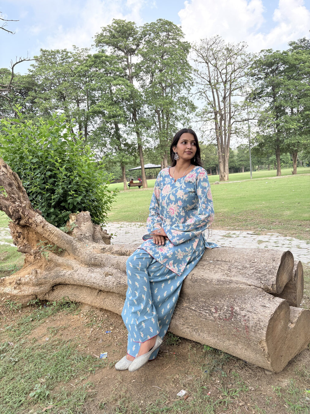 Rang-e-Saheli floral print and sleeve detail